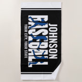 Serviette De Plage Équipe de baseball AJOUTER NOM Champion Joueur de  (Devant)