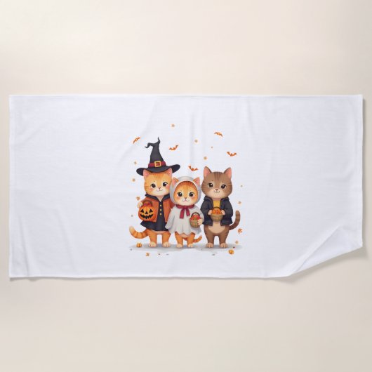 Serviette De Plage Équipe de chats à queue ou à queue (Devant)