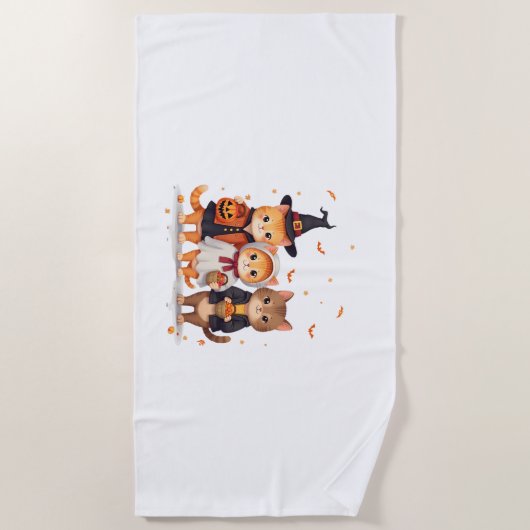 Serviette De Plage Équipe de chats à queue ou à queue (Devant)