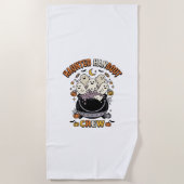 Serviette De Plage Équipe de citrouille fantôme Halloween (Devant)