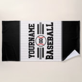 Serviette De Plage Équipe de joueurs de baseball rétro personnalisés (Devant)