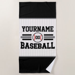 Serviette De Plage Équipe de joueurs de baseball rétro personnalisés