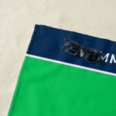 Serviette De Plage Équipe de natation Navy Vert Nom personnalisé (En situation)