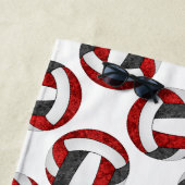 Serviette De Plage équipe de volley-ball noir rouge couleurs filles s (En situation)