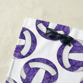 Serviette De Plage équipe de volley-ball violette blanche couleur spo (En situation)