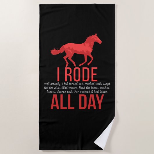 Serviette De Plage Équitation - Cheval Ride Cadeau (Devant)