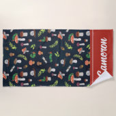 Serviette De Plage Eric Carle | Motif Bugs et Champignons (Devant)