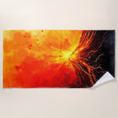 Serviette De Plage Éruption volcanique Art Abstrait (Devant)
