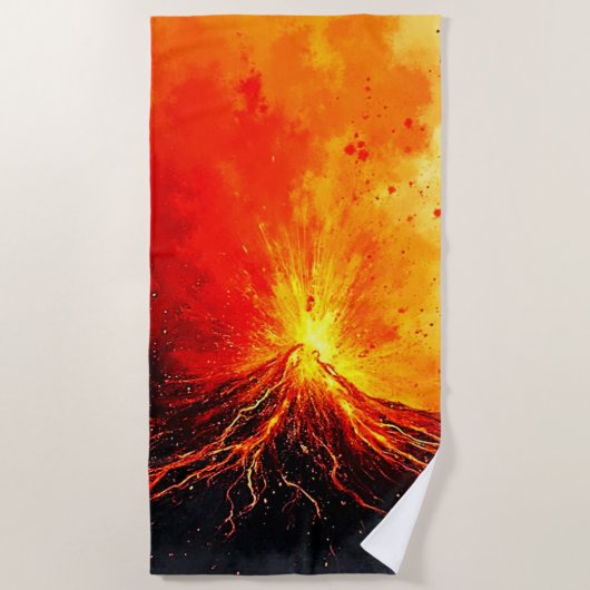 Serviette De Plage Éruption volcanique Art Abstrait (Devant)