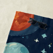 Serviette De Plage Espace et planètes de fusées cool (En situation)