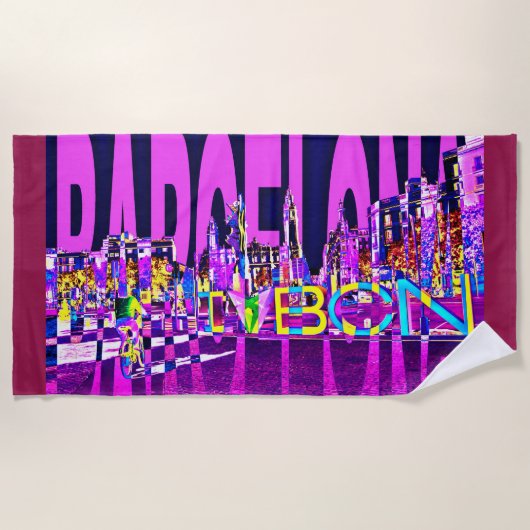 Serviette De Plage espagne barcelone (Devant)