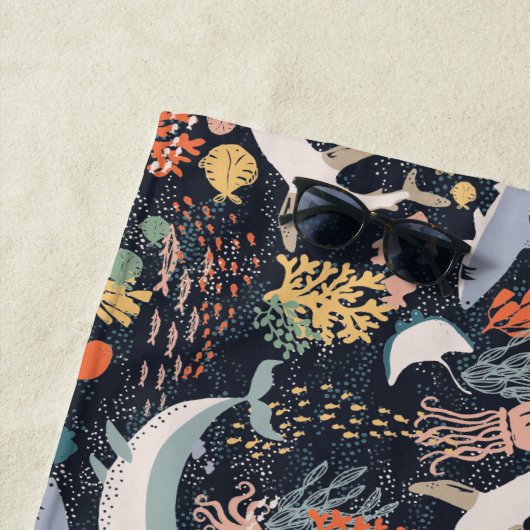 Serviette De Plage Espèce marine (En situation)