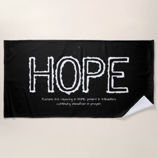 Serviette De Plage ESPOIR moderne noir avec lettres blanches Inspirat