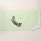 Serviette De Plage Espressive Black Halftone effet visage femme (Devant)