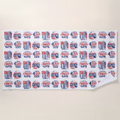 Serviette De Plage Esprit d'indépendance 4 juillet (Devant)