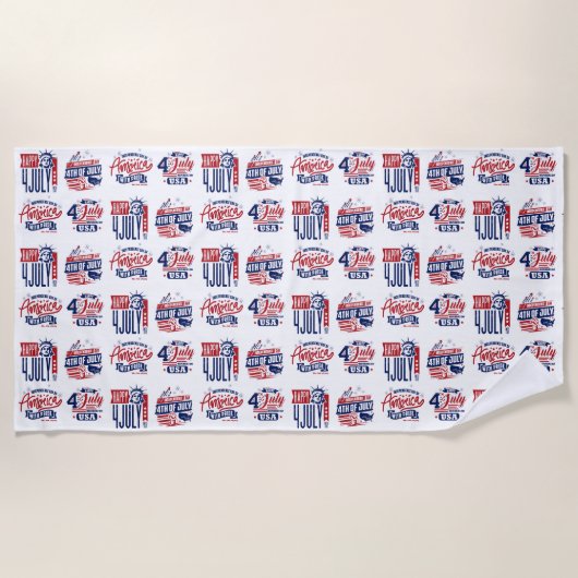 Serviette De Plage Esprit d'indépendance 4 juillet (Devant)