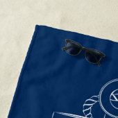 Serviette De Plage Esprit nautique Ancre Marine Bleu (En situation)