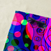 Serviette De Plage Esquisse Imaginaire Art - Neon Abstrait Maj 1 (En situation)