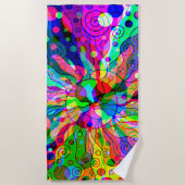 Serviette De Plage Esquisse Imaginaire Art - Neon Abstrait Maj 1 (Devant)