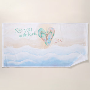 Serviette De Plage Essuie-toi à la plage Serviette d'amour côtier
