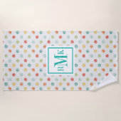 Serviette De Plage Étape réfléchie de papillons du monogramme | (Devant)