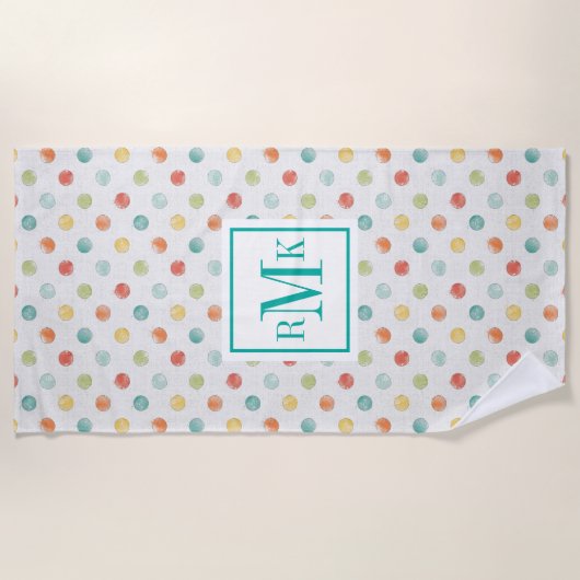 Serviette De Plage Étape réfléchie de papillons du monogramme | (Devant)