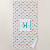 Serviette De Plage Étape réfléchie de papillons du monogramme | (Devant)