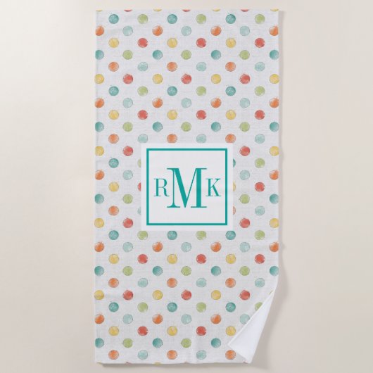 Serviette De Plage Étape réfléchie de papillons du monogramme | (Devant)