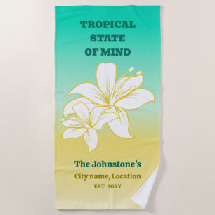 Serviette De Plage État d'esprit tropical