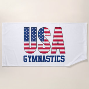 Serviette De Plage Etats-Unis avec drapeau américain Gymnastique Spor