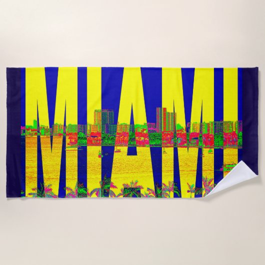 Serviette De Plage États-Unis Miami (Devant)
