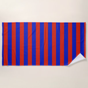 Serviette De Plage États-Unis rouge bleu bandes de couleur . simple &