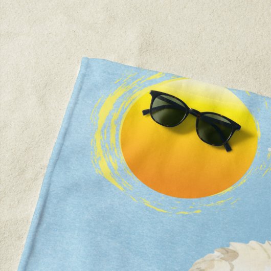 Serviette De Plage Été Bichon Frise (En situation)