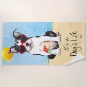 Serviette De Plage Été Boston Terrier (Devant)