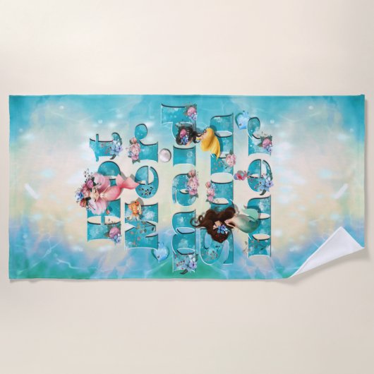 Serviette De Plage Été chaud de sirène (Devant)