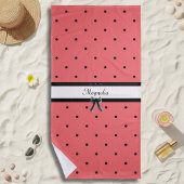 Serviette de plage été chic corail coucher de sole