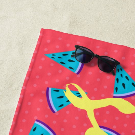 Serviette De Plage Eté de la pastèque Cool moderne (En situation)