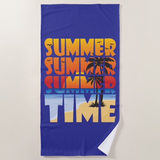 Serviette De Plage Été Été Été Heure D'Été ! (Devant)