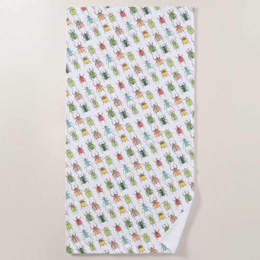 Serviette De Plage Été Love Bugs Beetles (Devant)