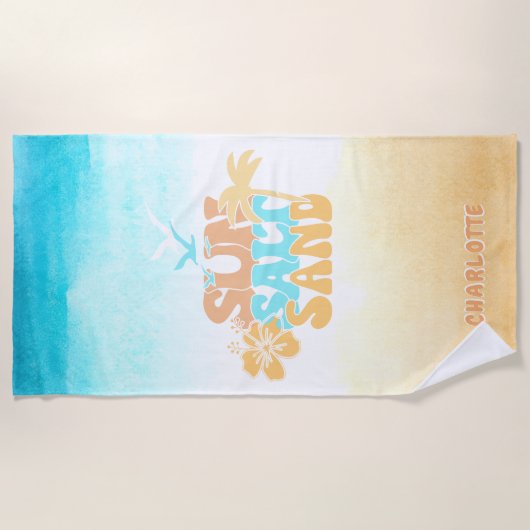 Serviette De Plage Été mignon (Devant)