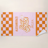 Serviette De Plage Été Orange Rose Dernier Plongeon Enterrement de Vi (Devant)