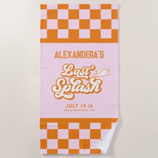 Serviette De Plage Été Orange Rose Dernier Plongeon Enterrement de Vi (Devant)