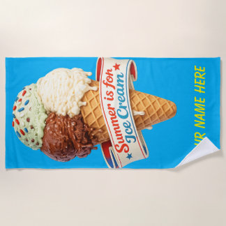 Serviette De Plage Été personnalisé pour les glaces