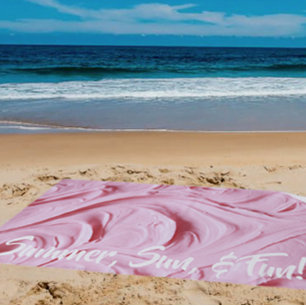Serviette De Plage 'Été, Soleil & Amusement' Cupcake Rose Frosting