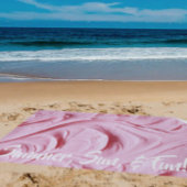 Serviette De Plage 'Été, Soleil & Amusement' Cupcake Rose Frosting