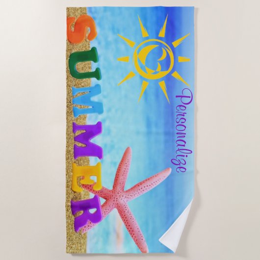 Serviette De Plage Été Soleil Starfish Beach Scène (Devant)