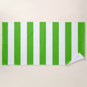 Serviette De Plage Été très tendance Kelly Green Stripes (Devant)