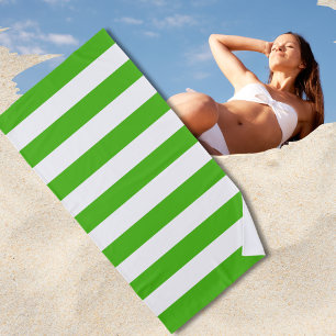 Serviette De Plage Été très tendance Kelly Green Stripes