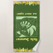Serviette De Plage Été tropical amusant (Devant)