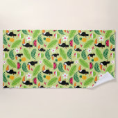 Serviette De Plage Été tropical du Toucan (Devant)
